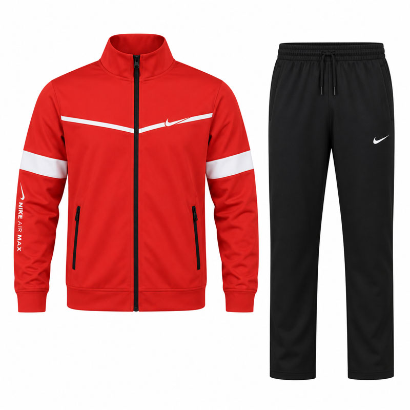 Nike-sport-set-for-men-(5) گرمکن شلوار طرح نایک تک قرمز مشکی