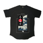 تیشرت لانگ طرح Japanese wave