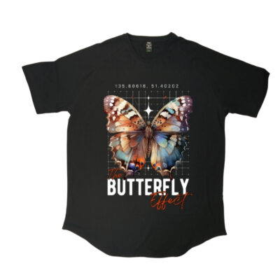 تیشرت لانگ طرح butterfly effect