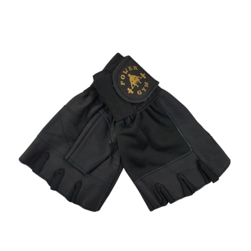 Natural Leather Weightlifting Gloves (23) دستکش بدنسازی چرم نیمه مچ دار مردانه