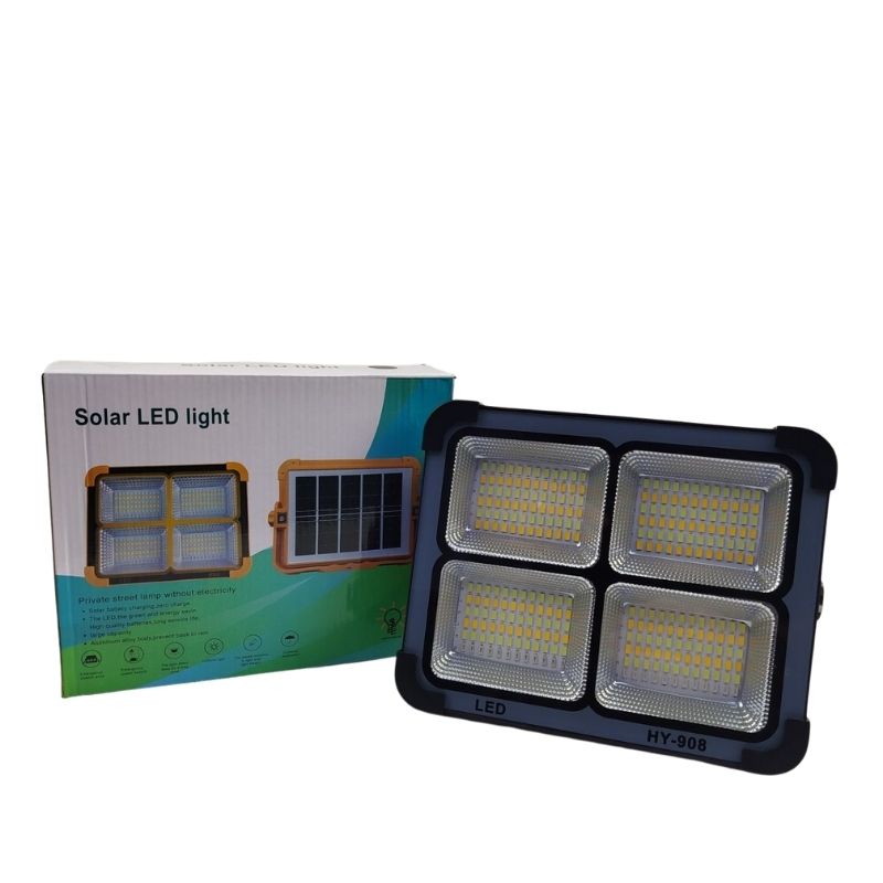 HY-908 Solar LED Flood Light 4-Panel (1) پروژکتور خورشیدی چهارخانه مدل HY-908