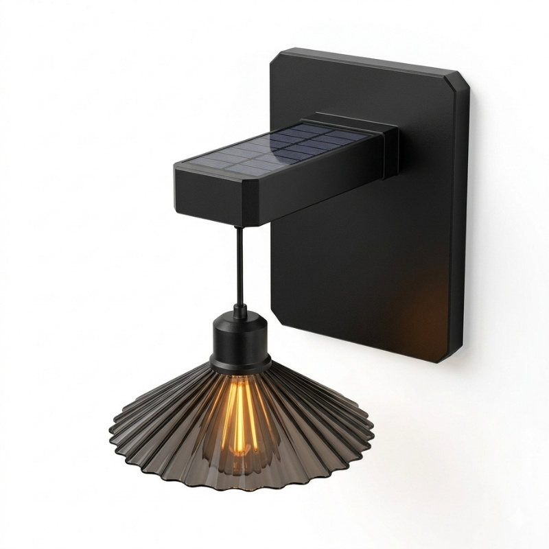 Solar Wall Lamp Outdoor Hanging Model (4) چراغ دیواری خورشیدی مدل آویزدار فضای باز