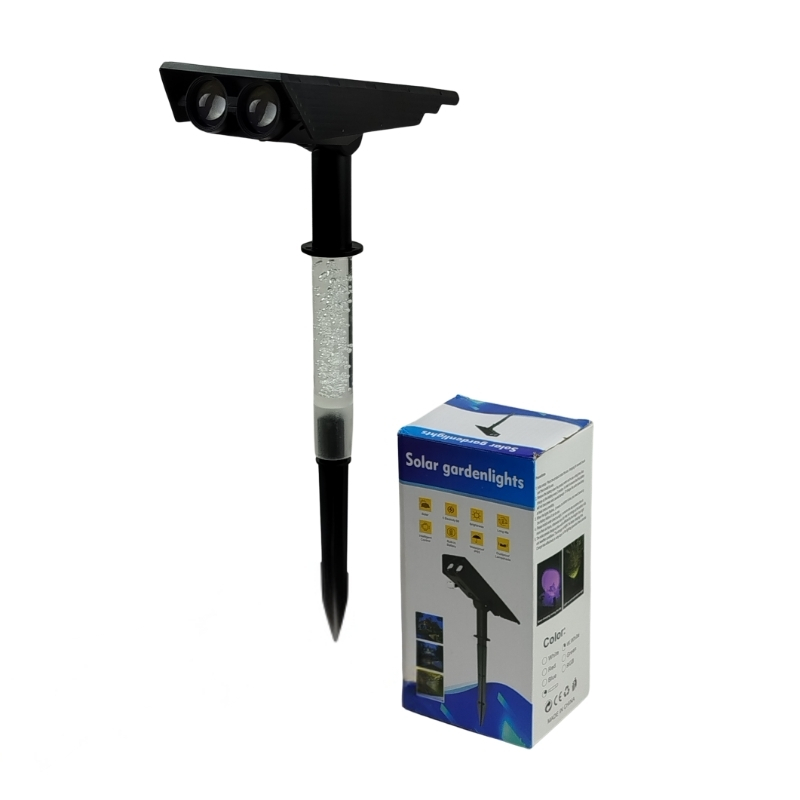 solar gardenlights (11) چراغ خورشیدی پایهدار باغچه دو لنزه