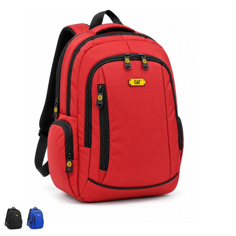 cat-multi-zip-canvas-laptop-backpack کوله پشتی CAT مدل برزنتی چند زیپ لپ تاپی