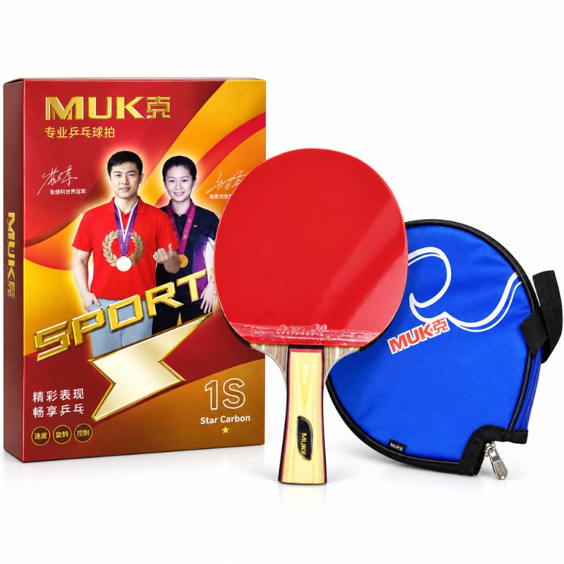 muk-1s راکت پینگ پنگ MUKE تک ستاره مدل 1S Star Carbon همراه کیف