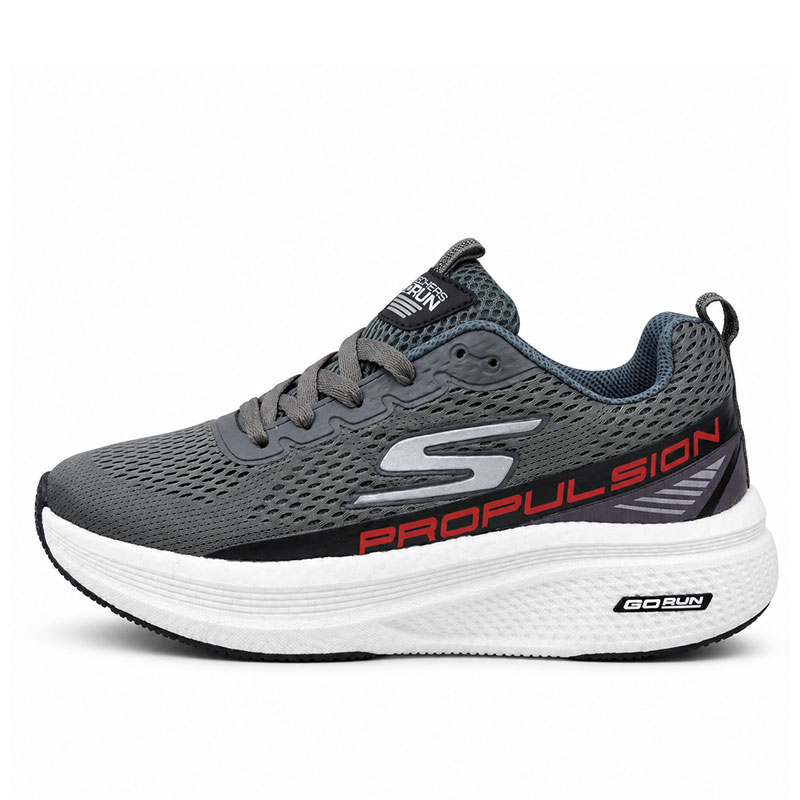 skechers-propulsion-hyperboost-gray-white کفش اسپرت اسکچرز مدل پروپالشن هایپربوست، زیره فوقنرم طوسی سفید
